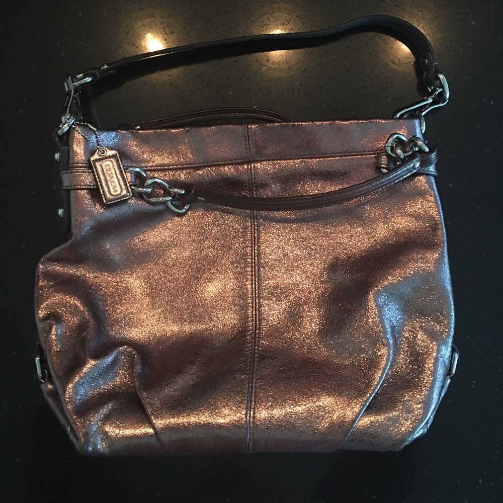 Coach gun metal purse
